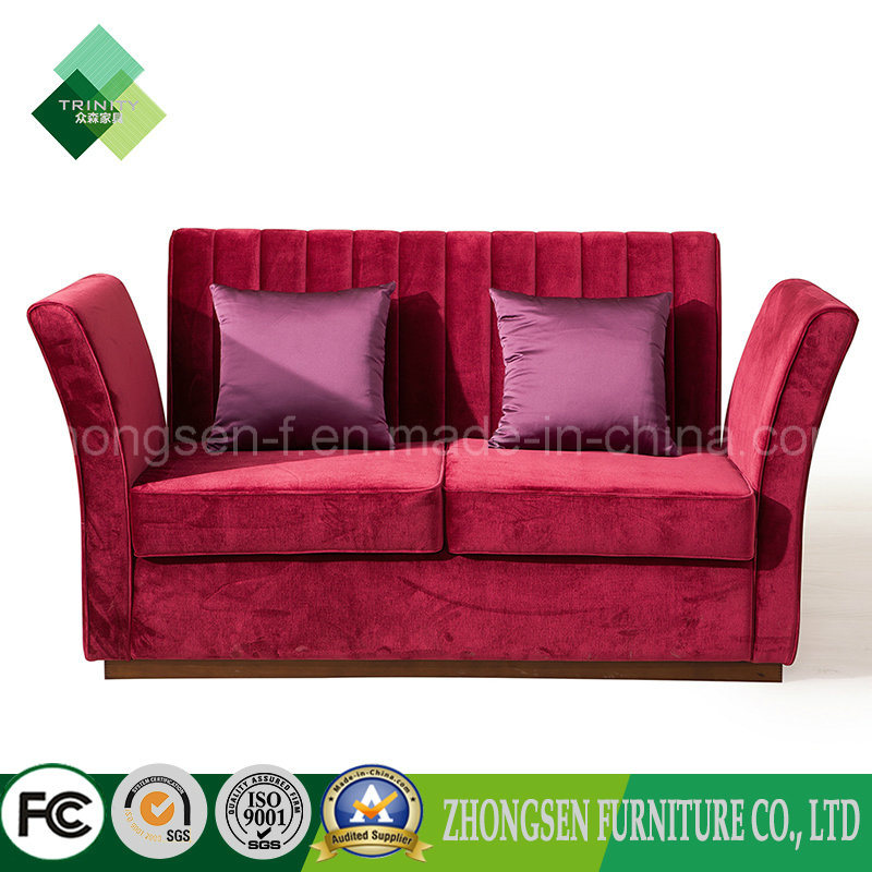 American Style 2 Seater Fabric Red Sofa for Living Room