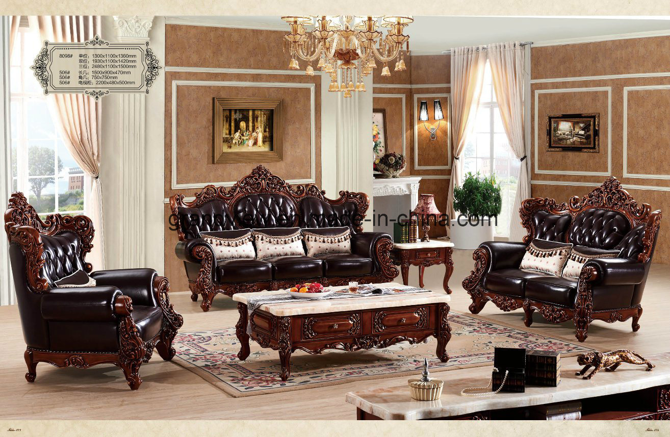Factory Price Hot Sale Beautiful Home Furniture Sofa Genuine Leather Sofa Set Egyptian Style