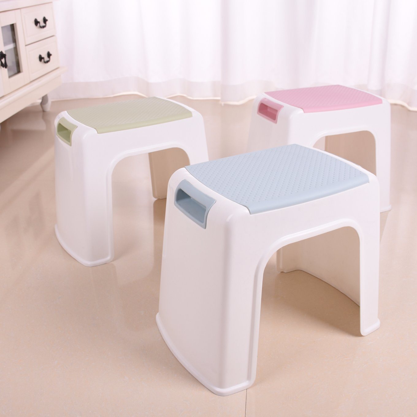 High Quality Armless PP Small Square Plastic Stool