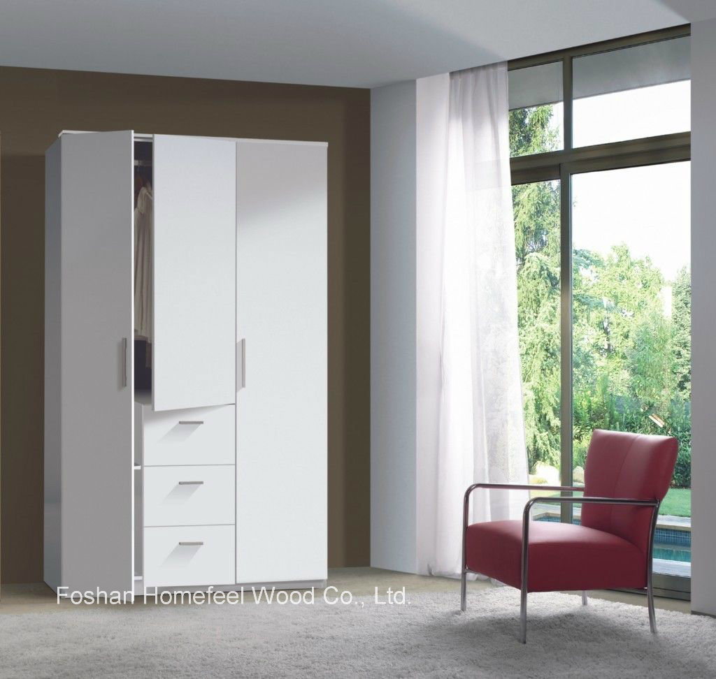 Modern 3 Door 3 Drawer Combi Triple Wooden Wardrobe (HF-EY08011)