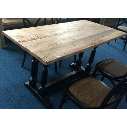Antique Old Elm Wood Square Table Lwd542
