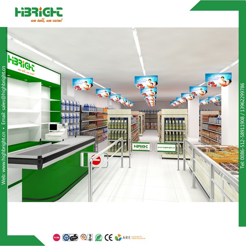 Double Sides Supermarket Shelving with Perforated Panel