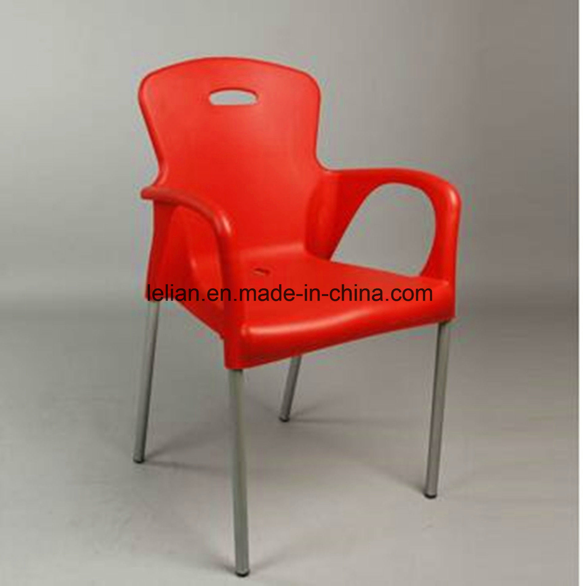 Restaurant Plastic Metal Dining Chair with Arerest (LL-0047A)