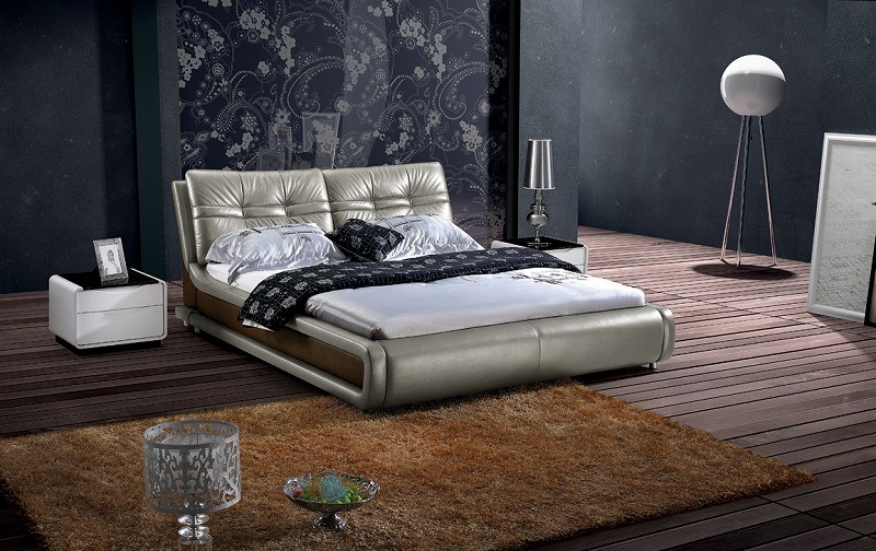 Top-Grade Genuine Leather Bed (SBT-5829)