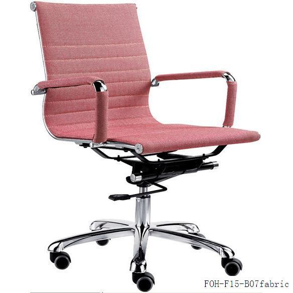 MID-Back Pink Fabric Lady Manager Swivel Office Chairs (FOH-F15-B07)
