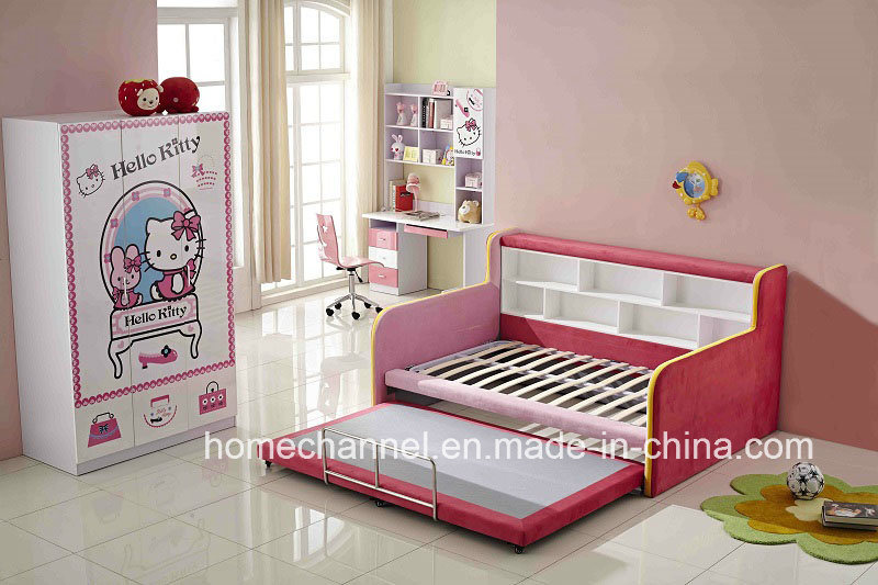 Modern Cartoon Design High Quality Washable Children Princess Fabric Bed (HCB012)