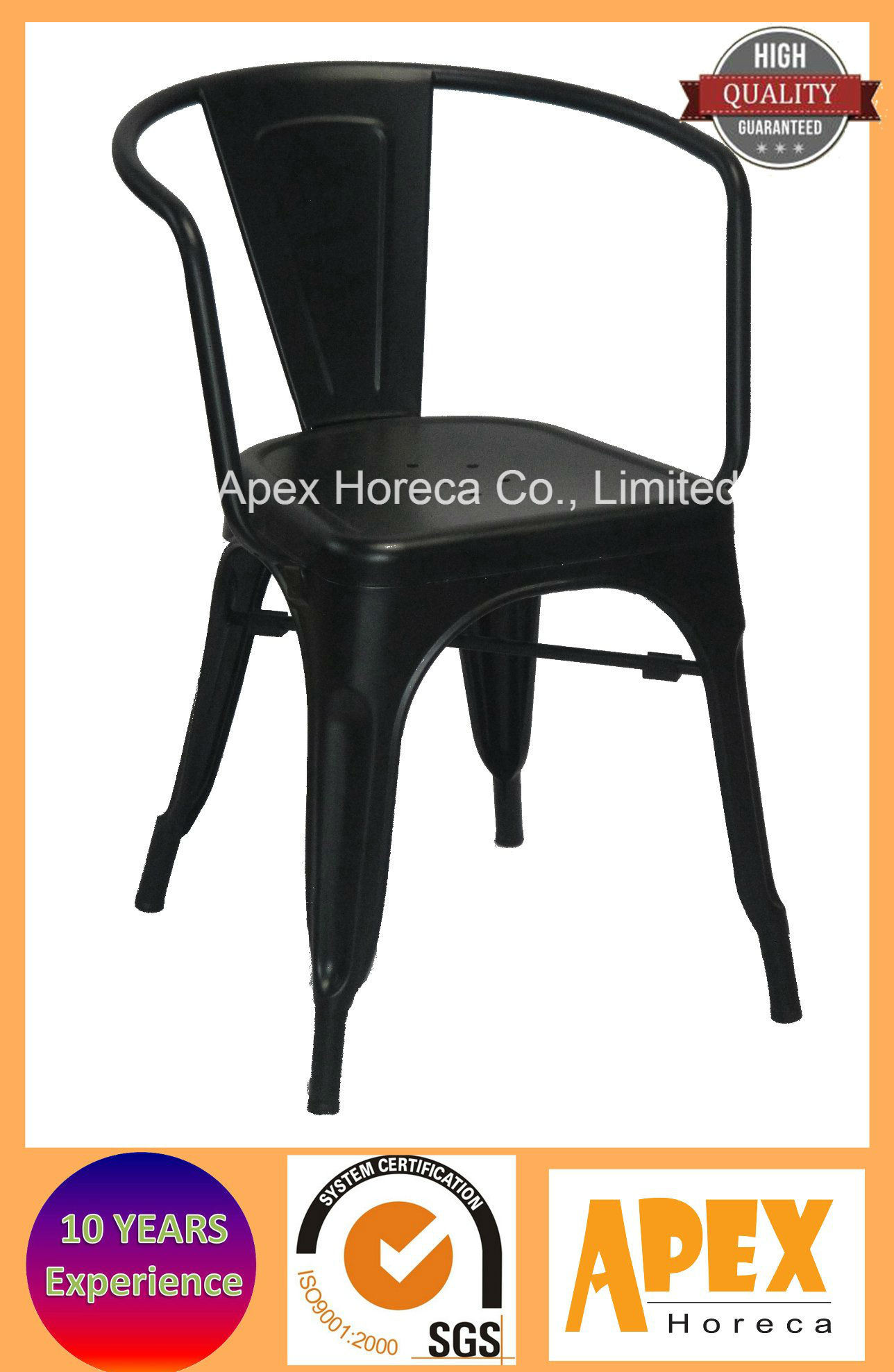Tolix Arm Chair Steel Industrial Chair Restaurant Furniture Cafe Dining Chair
