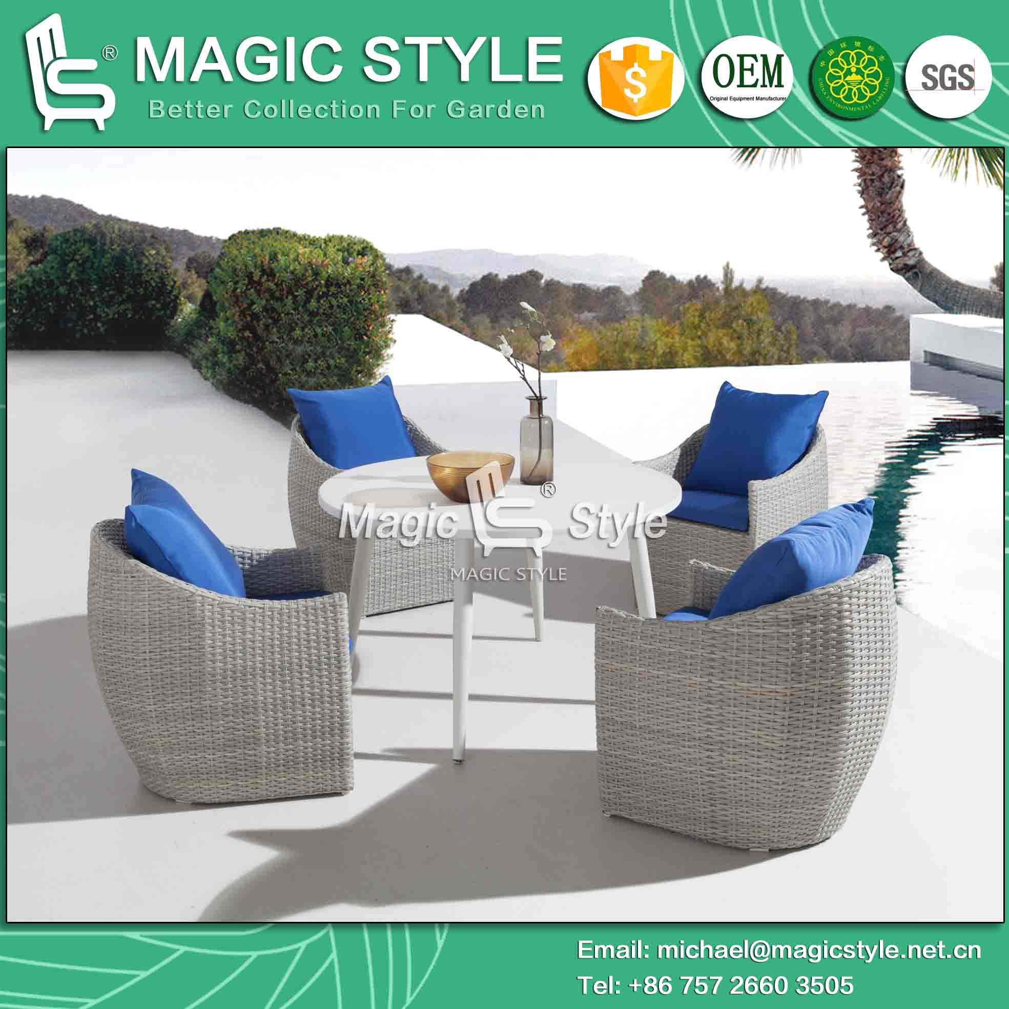 Patio Dining Chair with Cushion Rattan Dining Set Wicker Weaving Dining Chair Outdoor Wicker Leisure Chair Modern Dining Table