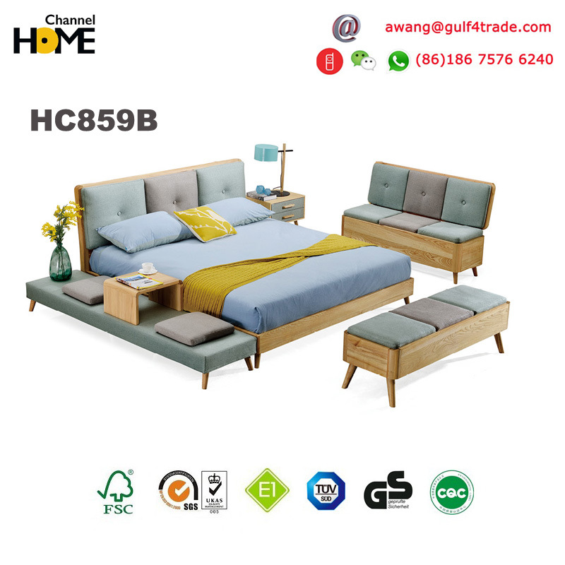Cheap! ! ! Wooden Bedroom Fabric Bed (HC859)