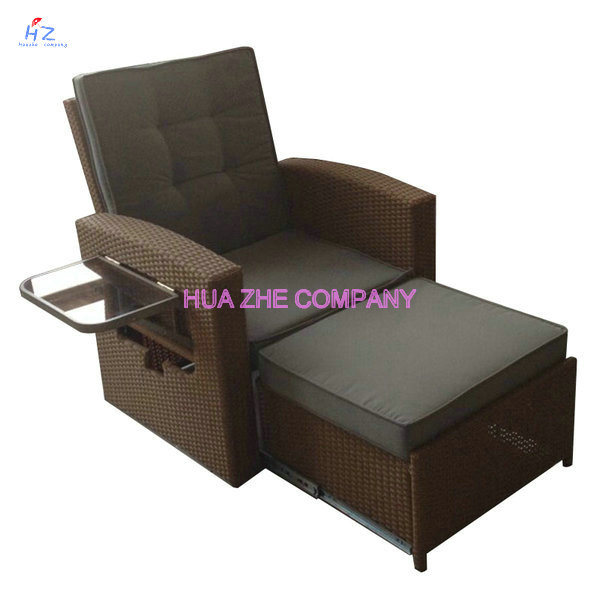 Hz-Bt137 Outdoor Backyard Wicker Rattan Patio Furniture Sofa Sectional Couch Set - Sea Blue