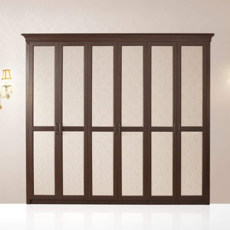 2015 Classical High Quality Leather Surface Wood Wardrobe (YG21438)