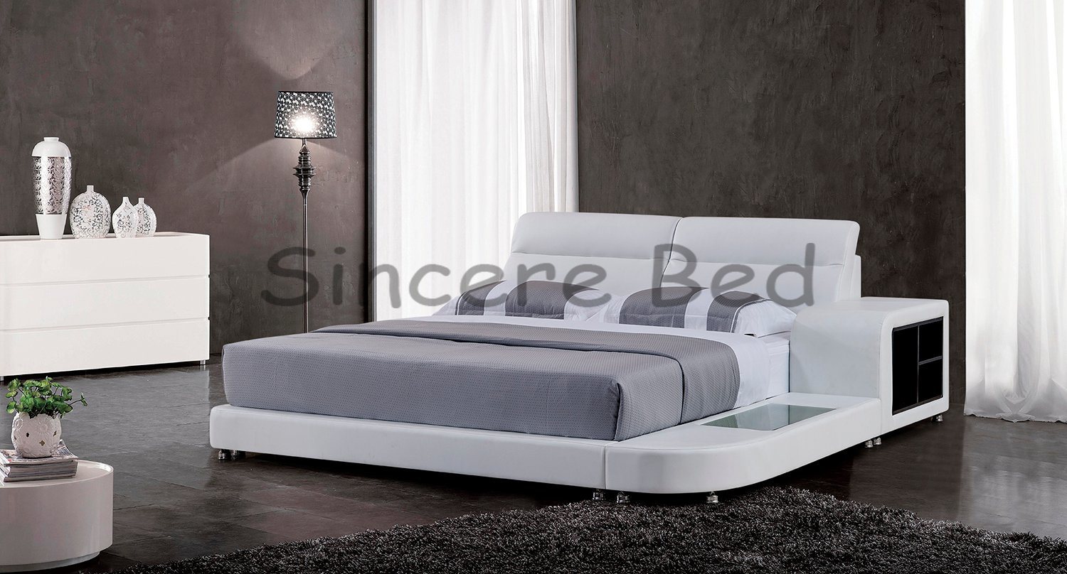 Bedroom Furniture Real Leather Modern Bed Ys7001