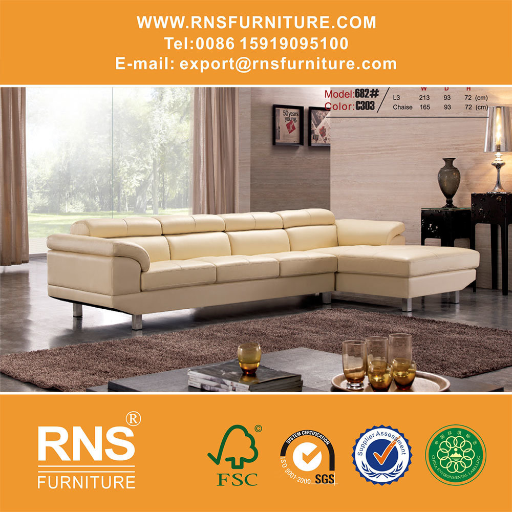 Best Selling Italy Modern Genuine Leather Sofa 682#