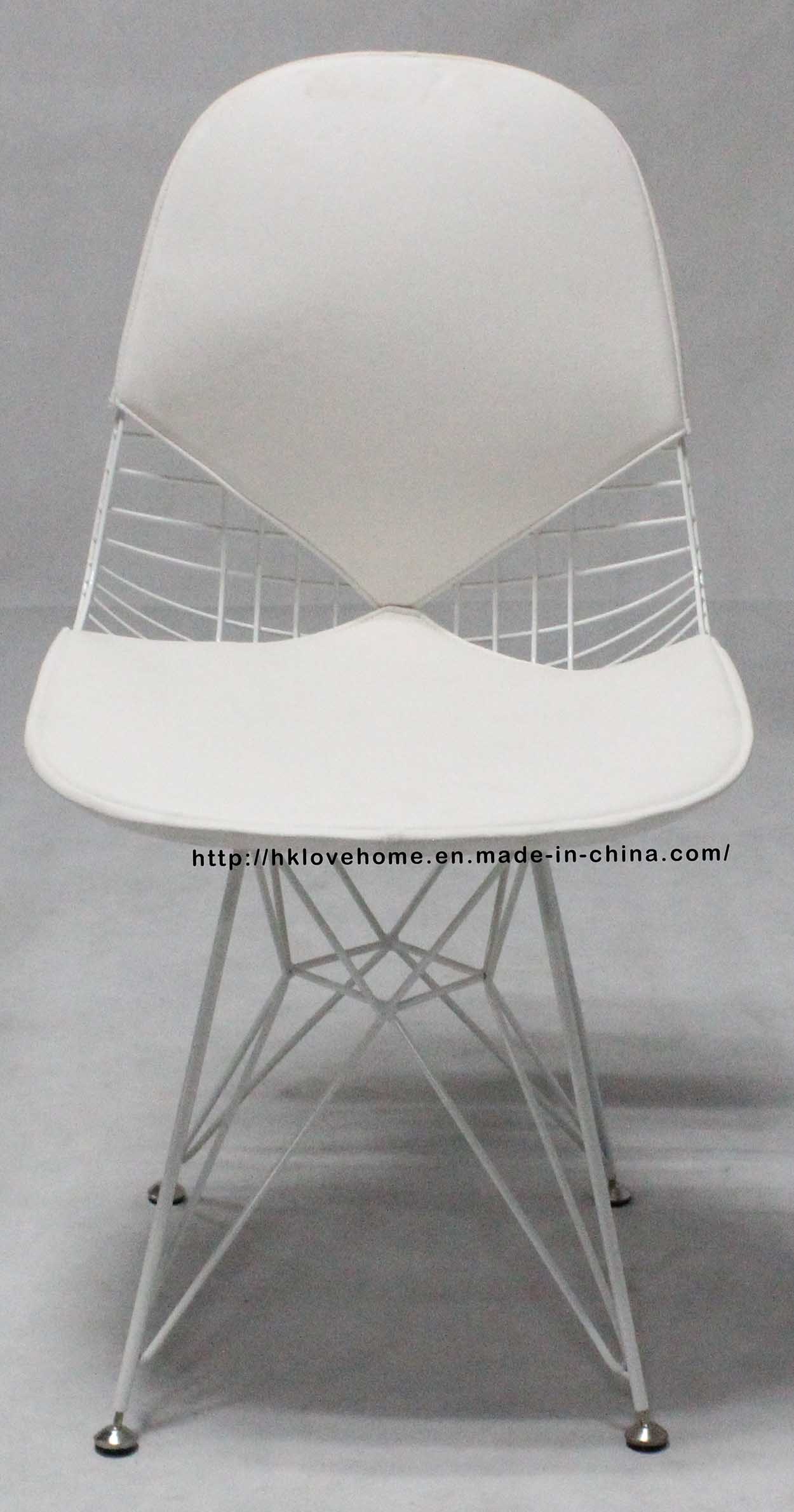 Replica Metal Restaurant Kd Cushion White Wire Eames Side Chair