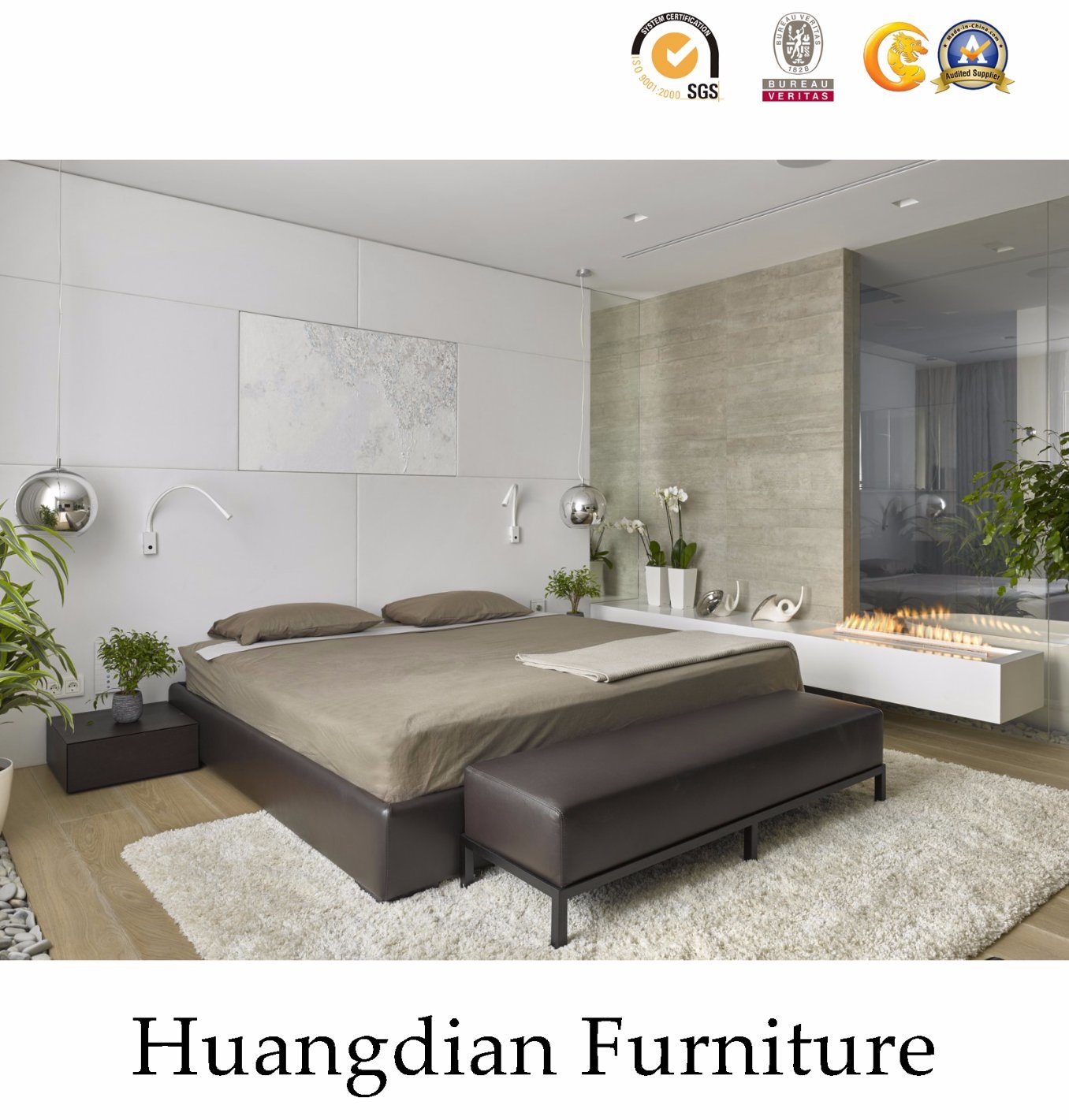 Modern Design Wooden Furniture Hotel Bedroom Furniture (HD401)