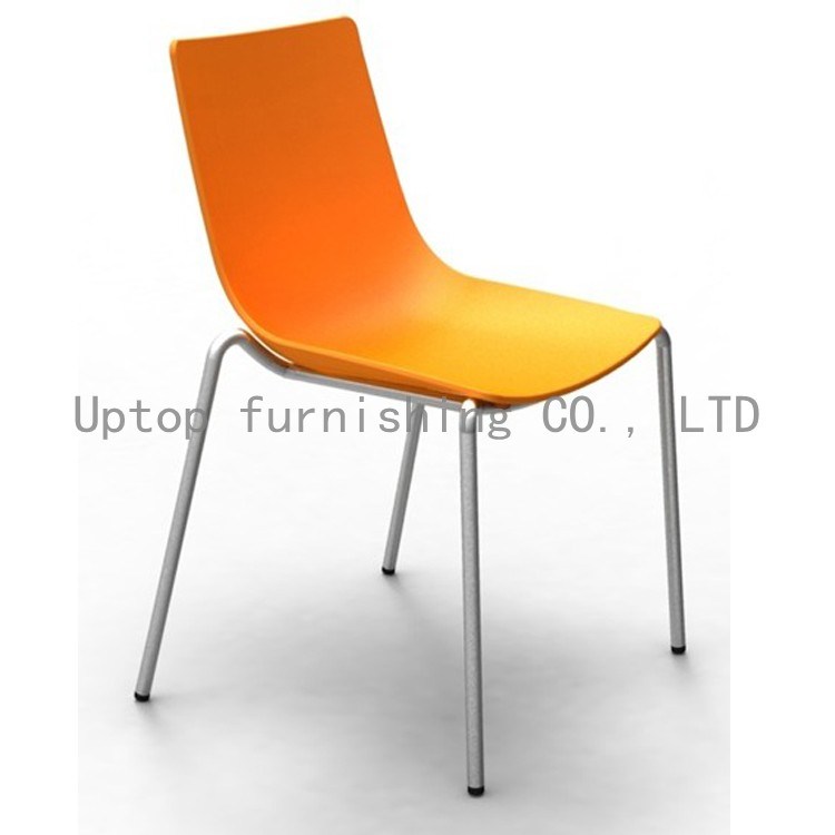 Orange Bright Colored Plastic Shell Chair with Chrome Legs (SP-UC390)