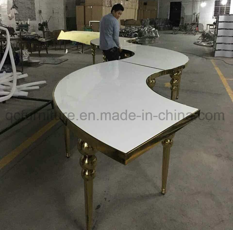Stainless Steel Frame White MDF Top Wedding Table