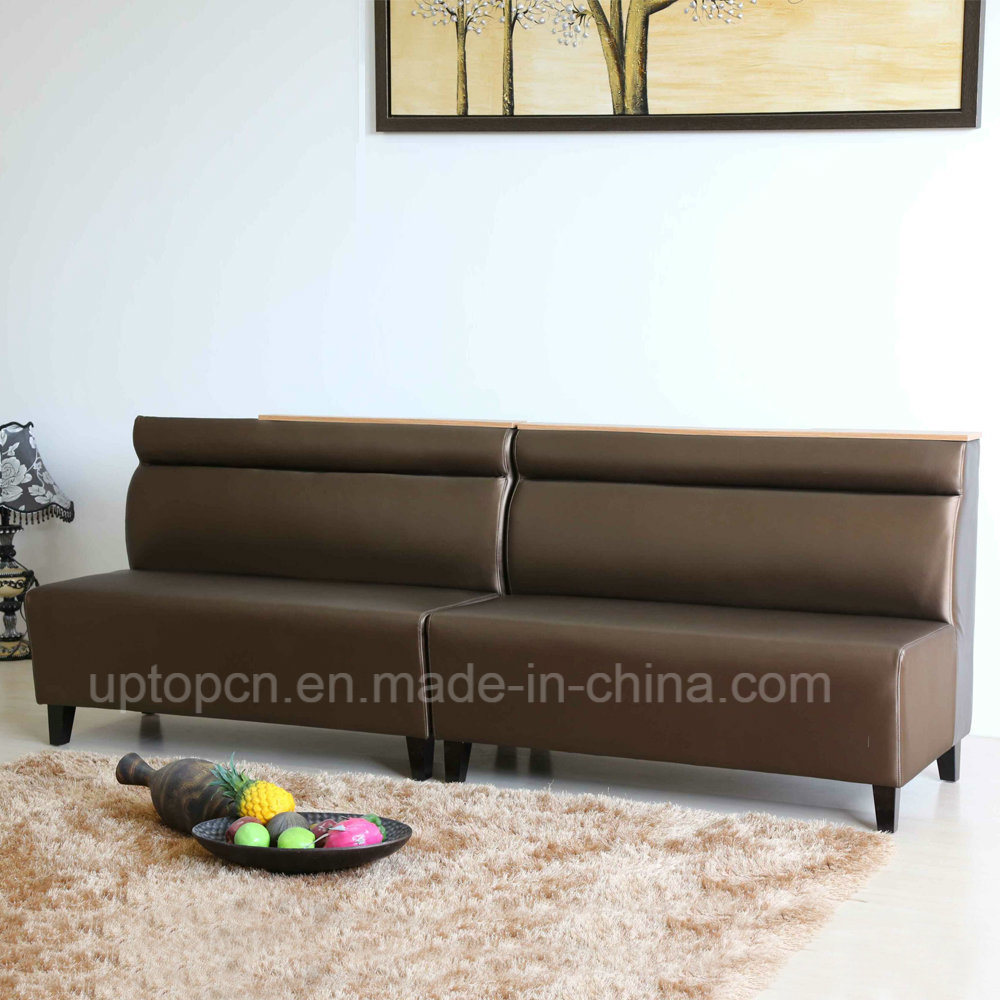 (SP-KS339) Modern Leather Dining Cafeteria Long Bench Sofa Customized