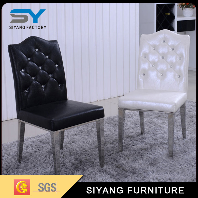 Hotel Furniture Black and White Leather Dining Chair