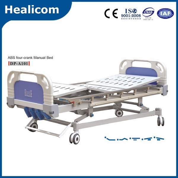 Low Price Dp-A101 ABS Four-Crank Hospital Manual Bed with 5-Function