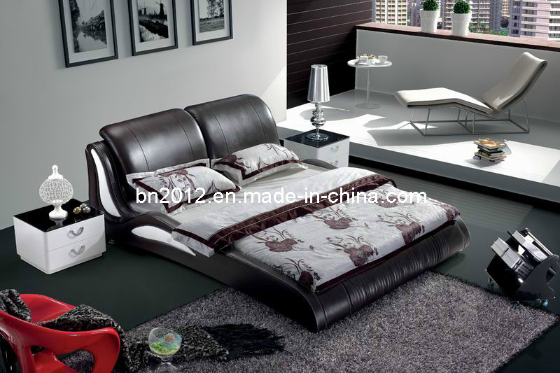 Hot Selling Top Layer Leather Bed (SBT-5845)