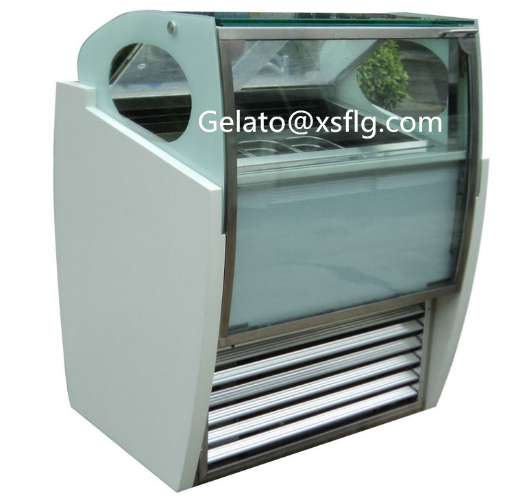 White Ice Cream Showcase/ Gelato Display Cabinet with Stock