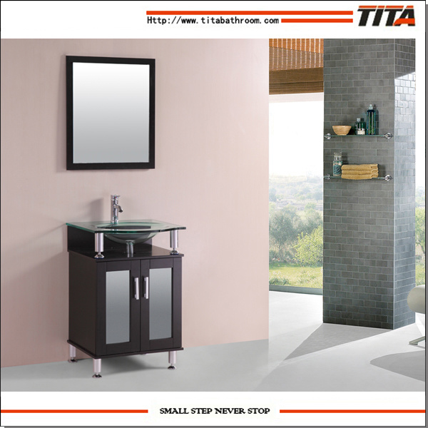 2016 Tempered Glass Solid Wood Bath Cabinet T9142D