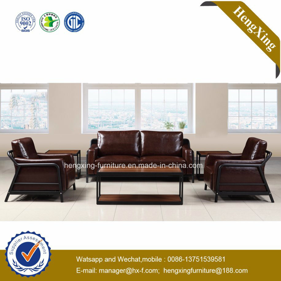 Modern Office Furniture Genuine Leather Couch Office Sofa (HX-CF019)