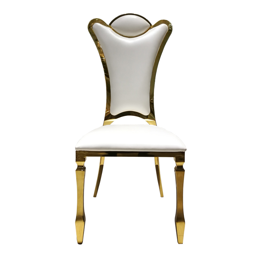 White Leather Wedding Chair Dining Chair for Banquet Hall