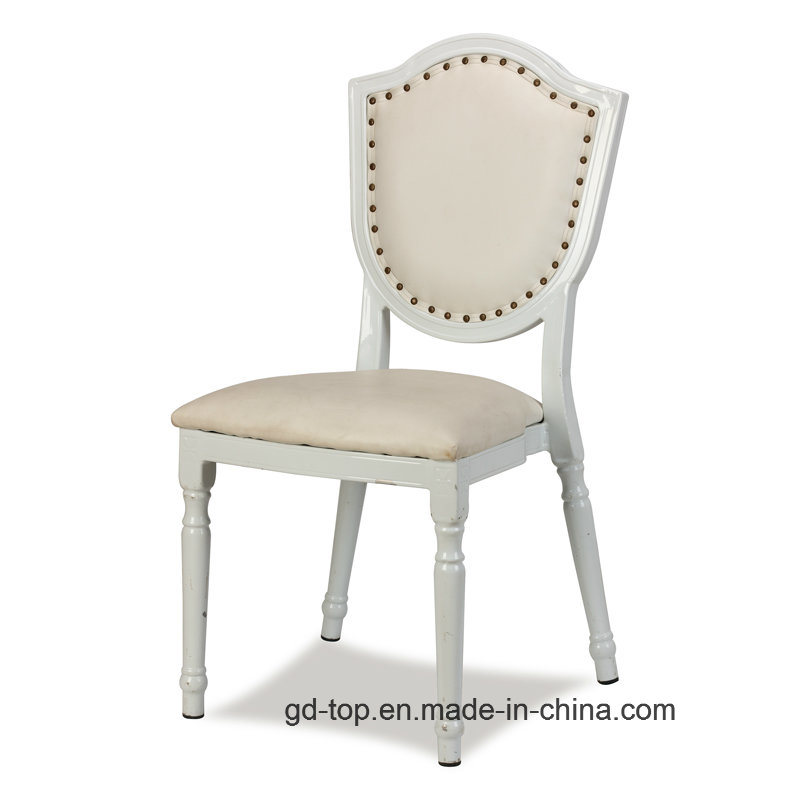 Round Back Wood-Look Aluminum Hotel Banquet Chairs