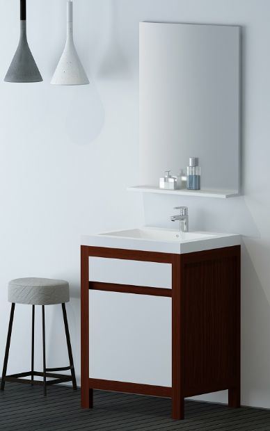 60cm Wide MDF Bathroom Cabinet with Wood Grain Color