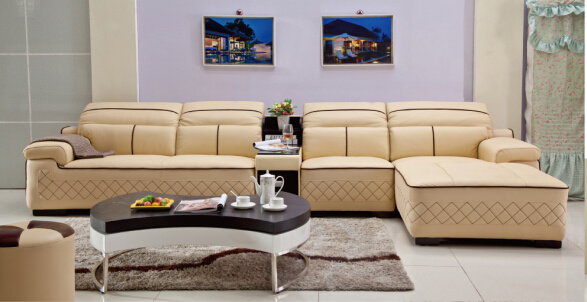 Modern Leather Sofa Sectional Sofa with L Shape