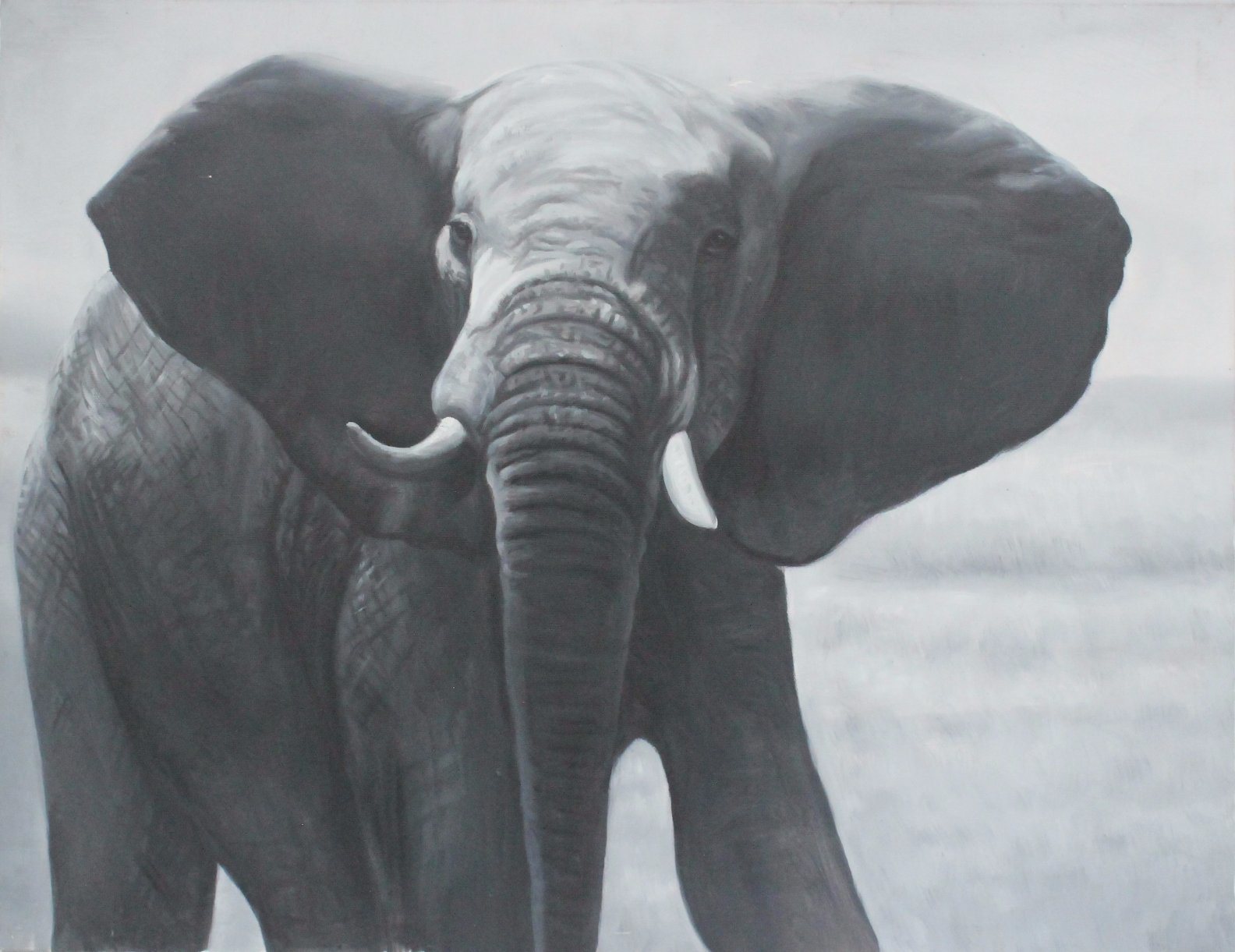 Canvas Elephant Design Handmade Oil Painting for Wall Decoration