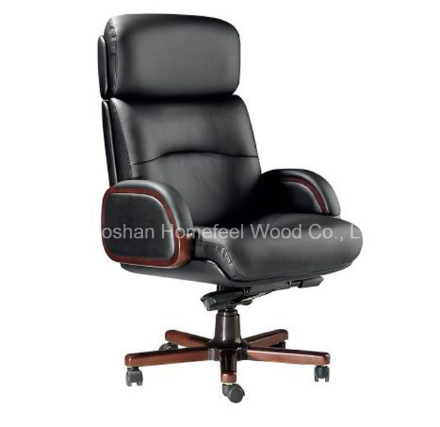 Wooden Genuine Leather Office Executive Chair (HF-SI130WF)