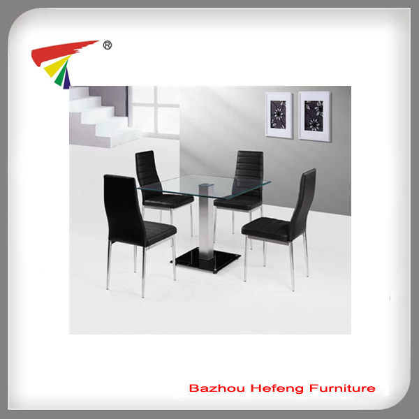 Good Quality Tempered Glass Square Dining Table (DT014)