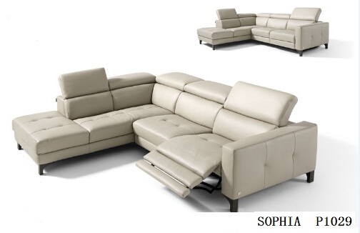 Modern Living Room Sofa with Leather Corner Shape for Home Sofa