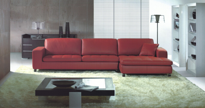 L Shape Sofa with Red Color L045