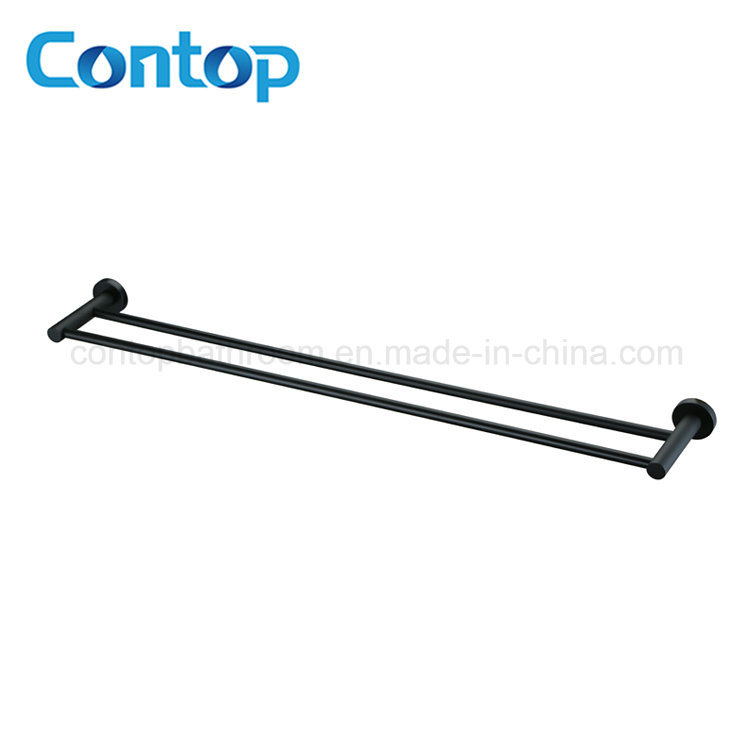 Round Design Solid Brass Electronic Black Color Towel Rail
