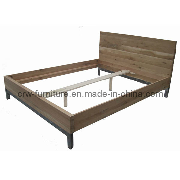 Solid Oak Steel Bed (OF-108-1)