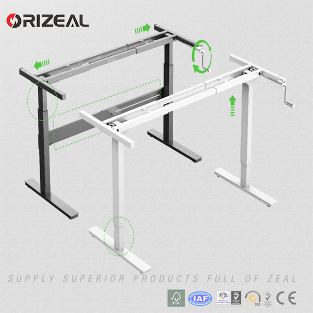 Orizeal Manual Adjustable Desk, Manual Height Adjustable Desk, Manual Desk (OZ-ODKS056Z)