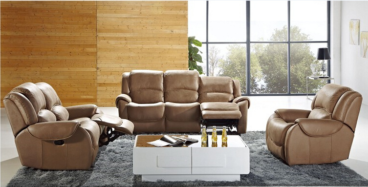 Home Furniture Genuine Leather Sofa Recliner 1+2+3 Sofa (HC330)