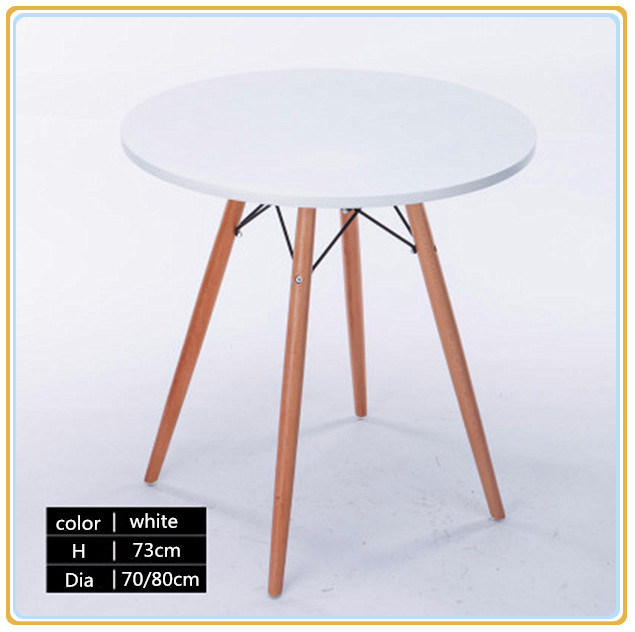 White Home Table with Beech Wood Leg/Restaurant Table