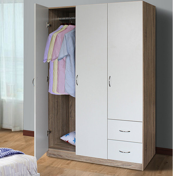 Wardrobe with 3 Doors and 2 Drawers