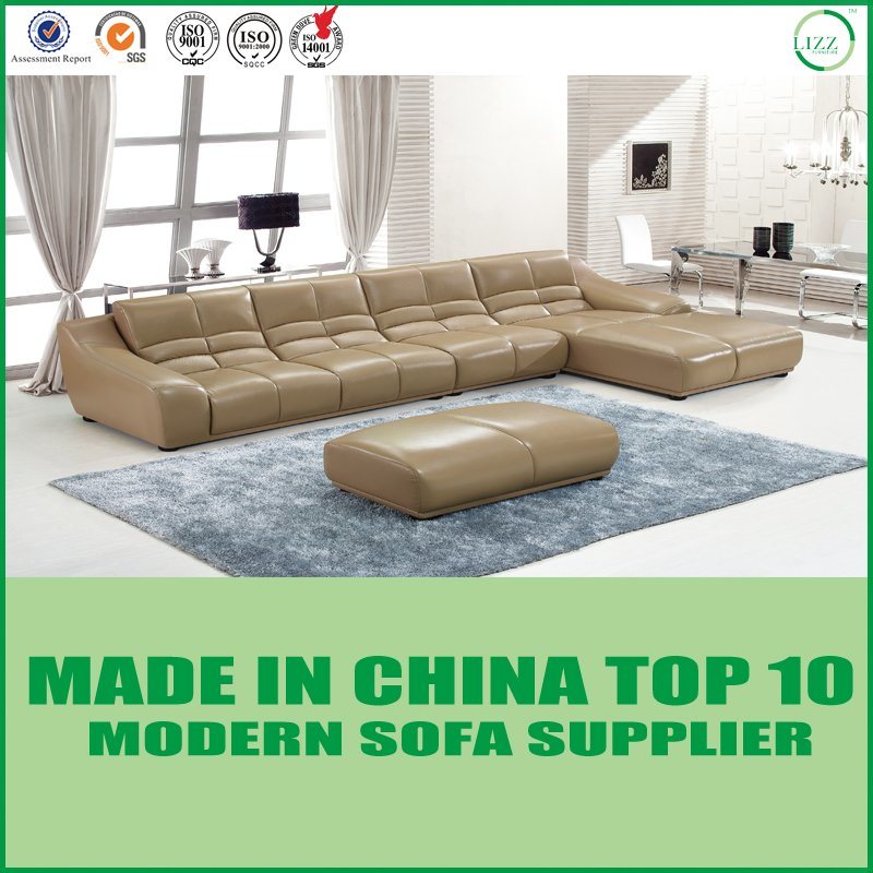 American Retro Home Furniture Sectional Genuine Leather Sofa