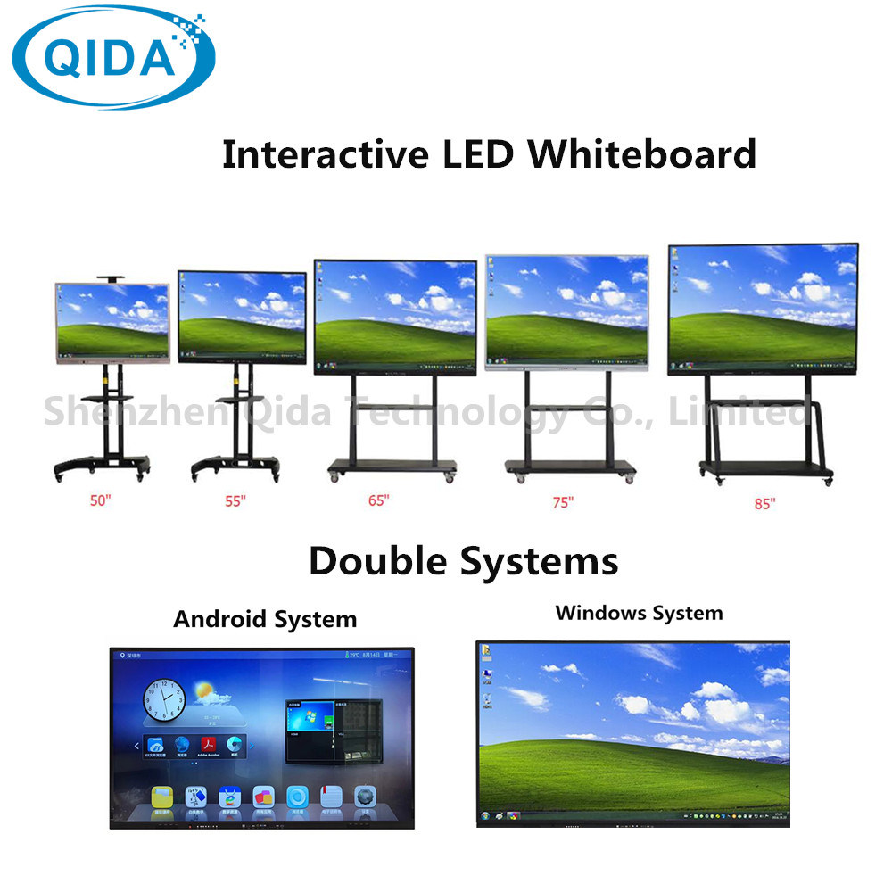 55, 65, 75, 85, 98-Inch Interactive Whiteboard Signage LCD LED Display with OPS PC Built-in Interactive Touchscreen Kiosk