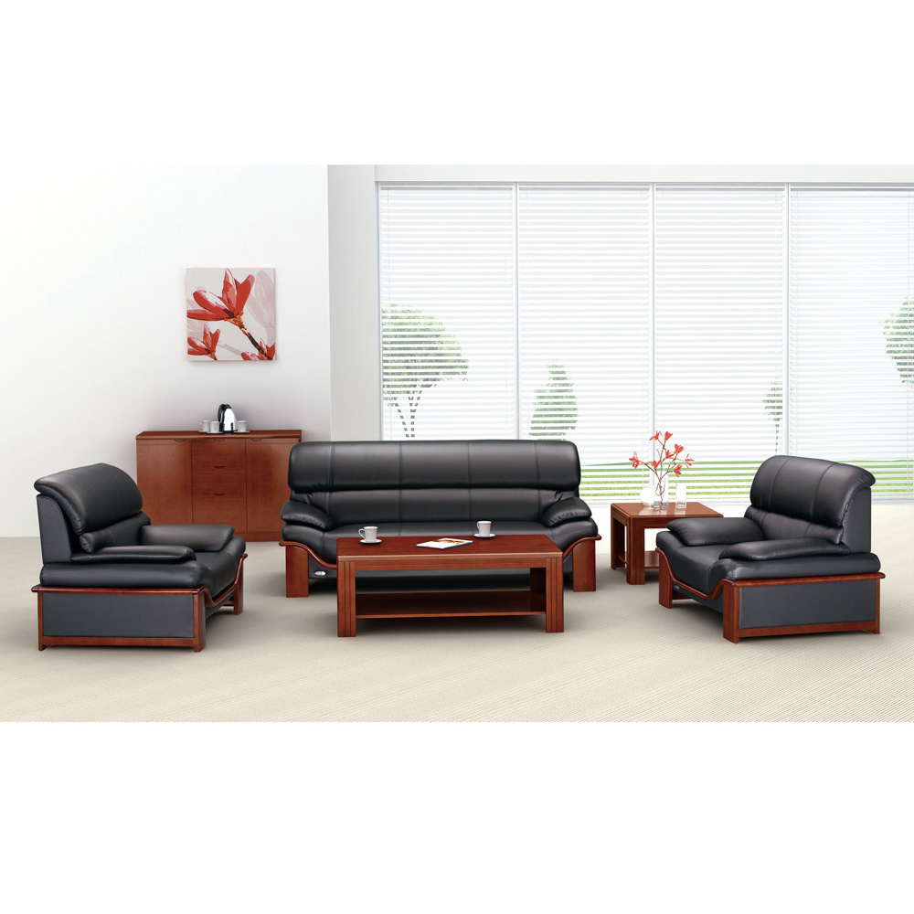 Luxury Office Executive Furniture Genuine Leather 3 Seat Sofa