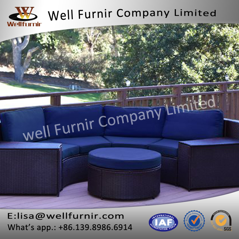 Well Furnir Rattan 5 Piece Seating Group with Cushion WF-17001