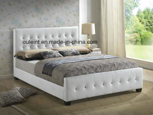 Morden Faux Leather Bed with Button
