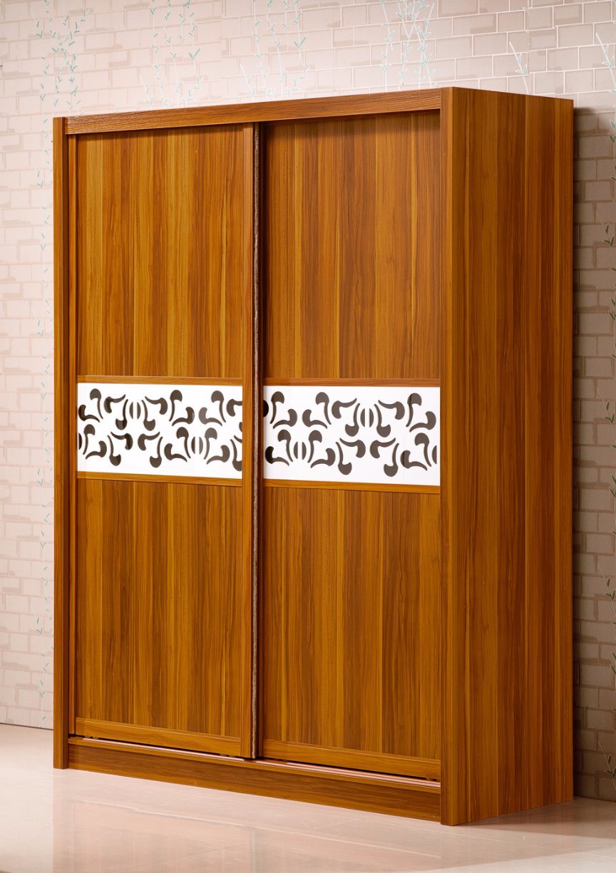 Solid Padauk Wood Wardrobe Sliding Door Wardrobe for Bedroom
