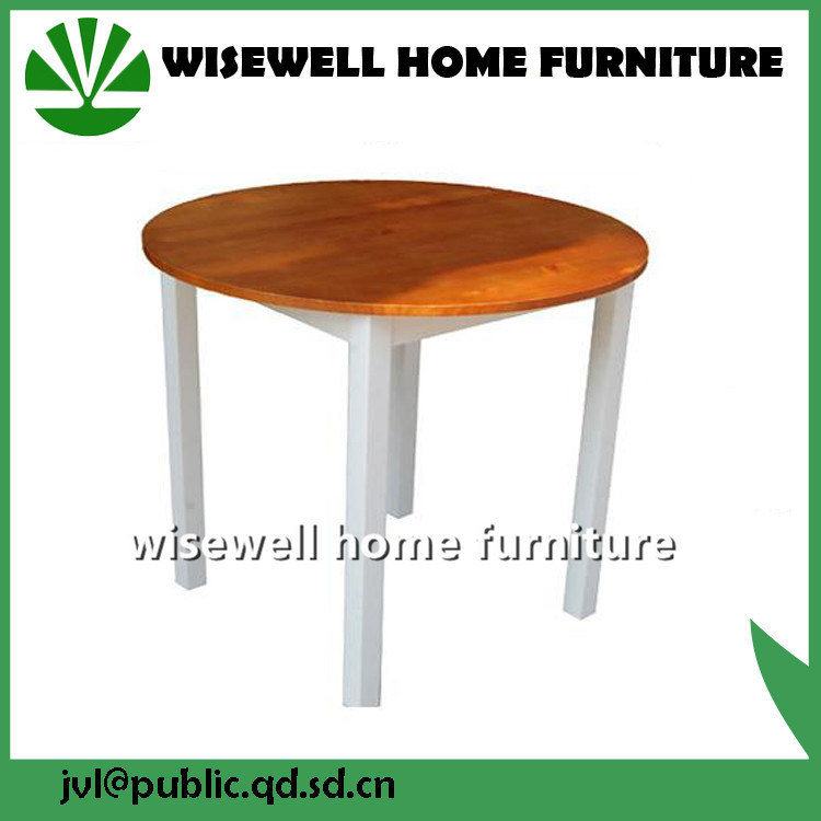 Pine Wood Bi-Color Round Dining Table (W-T-0620)